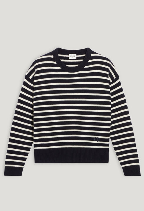 Two-tone stripy cashmere jumper