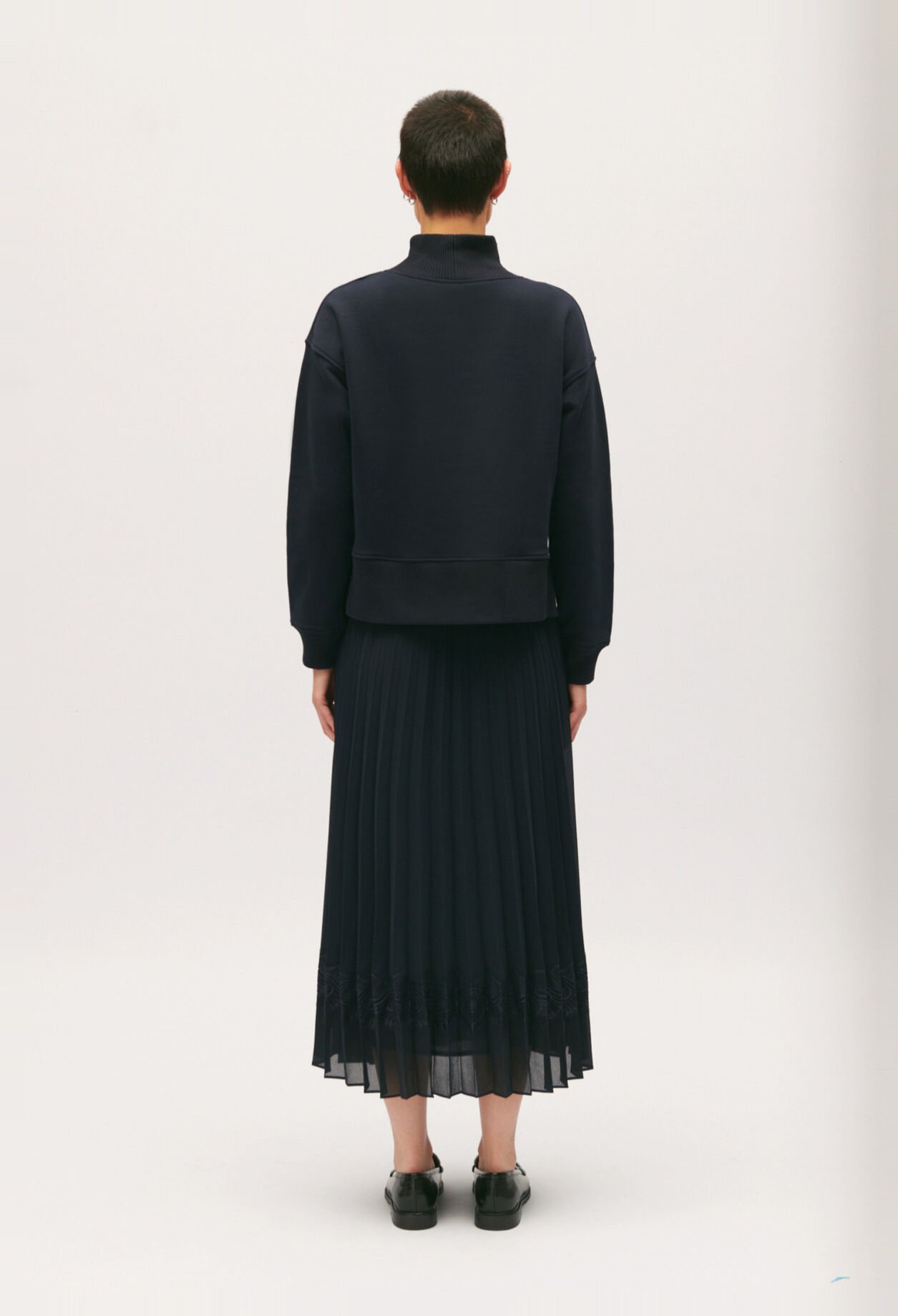 Teli navy blue illusion midi dress