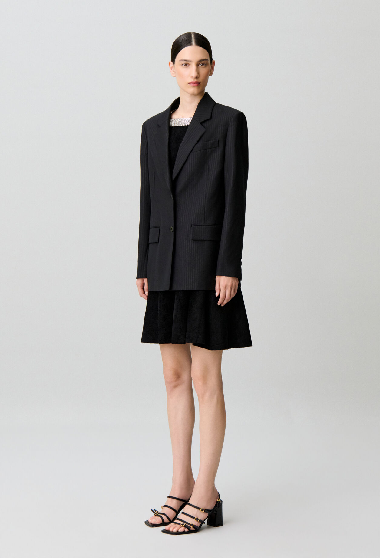 Sparkling striped straight jacket