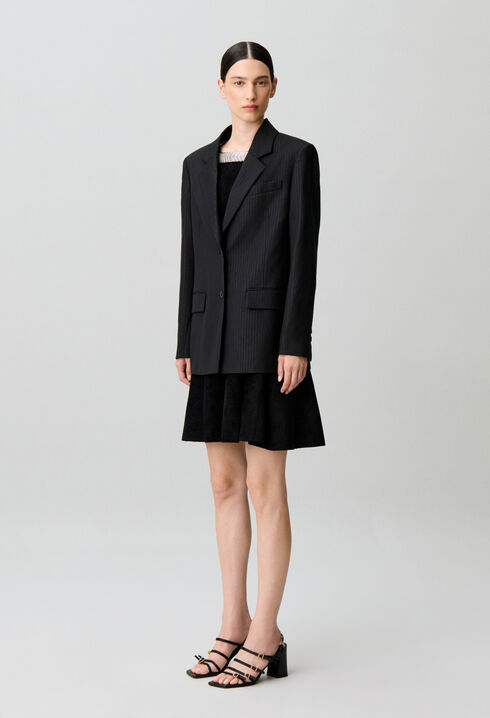 Sparkling striped straight jacket