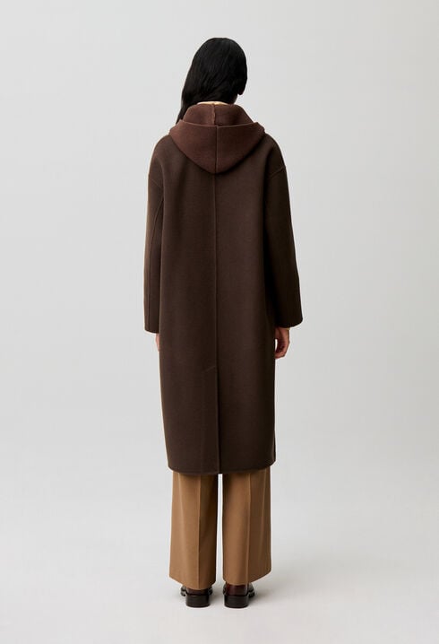 Long tailored collar wool coat