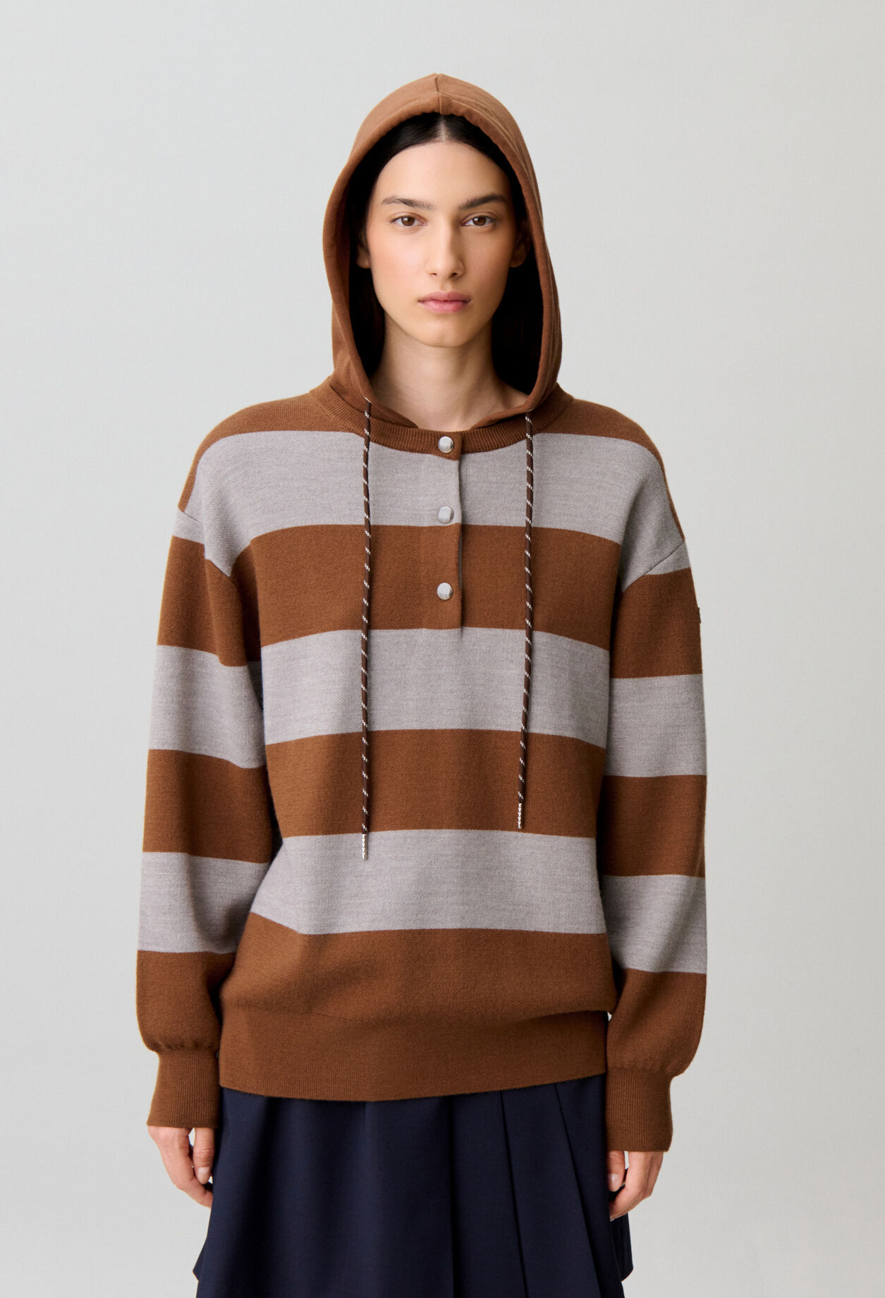 Oversized striped knit jumper