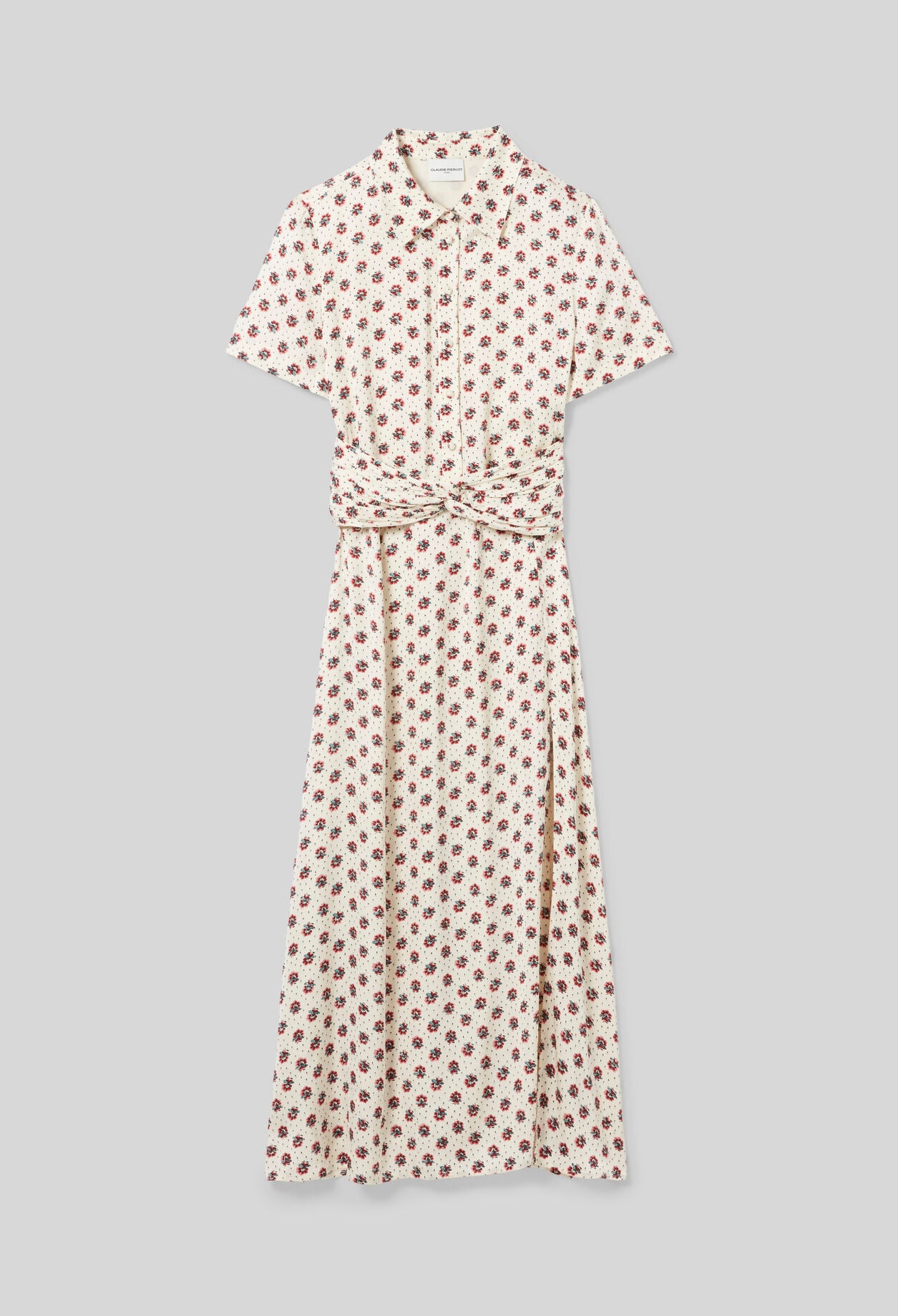 Floral print satin dress