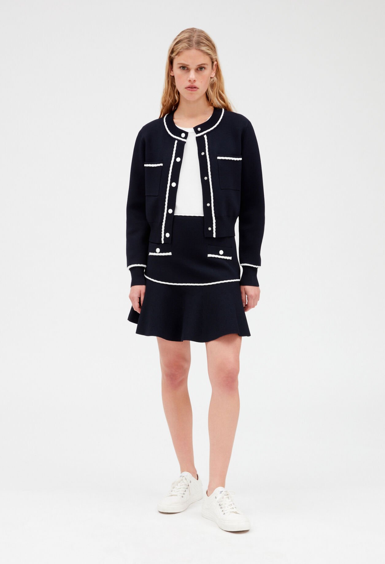 Cardigan with braided trim