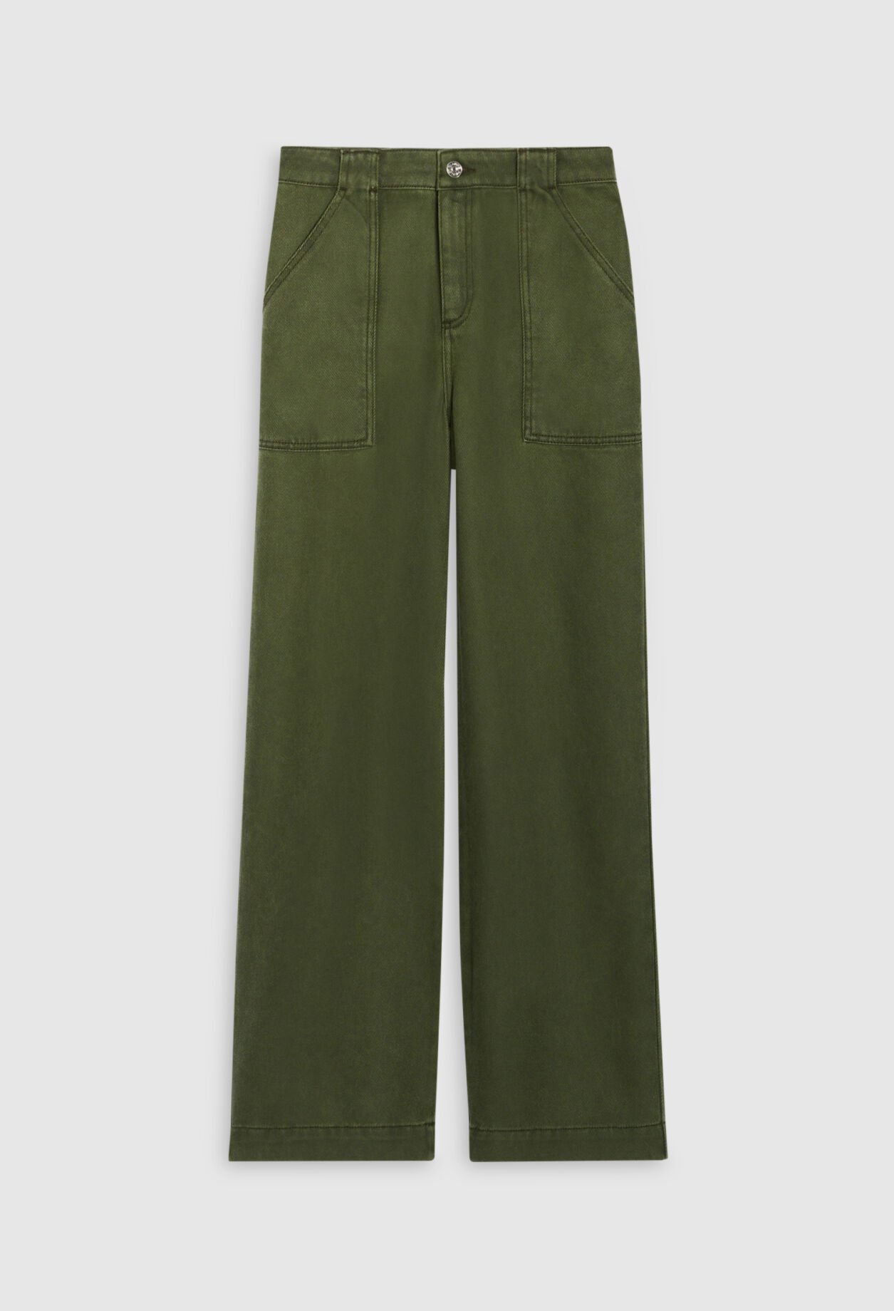 Wide khaki cargo trousers