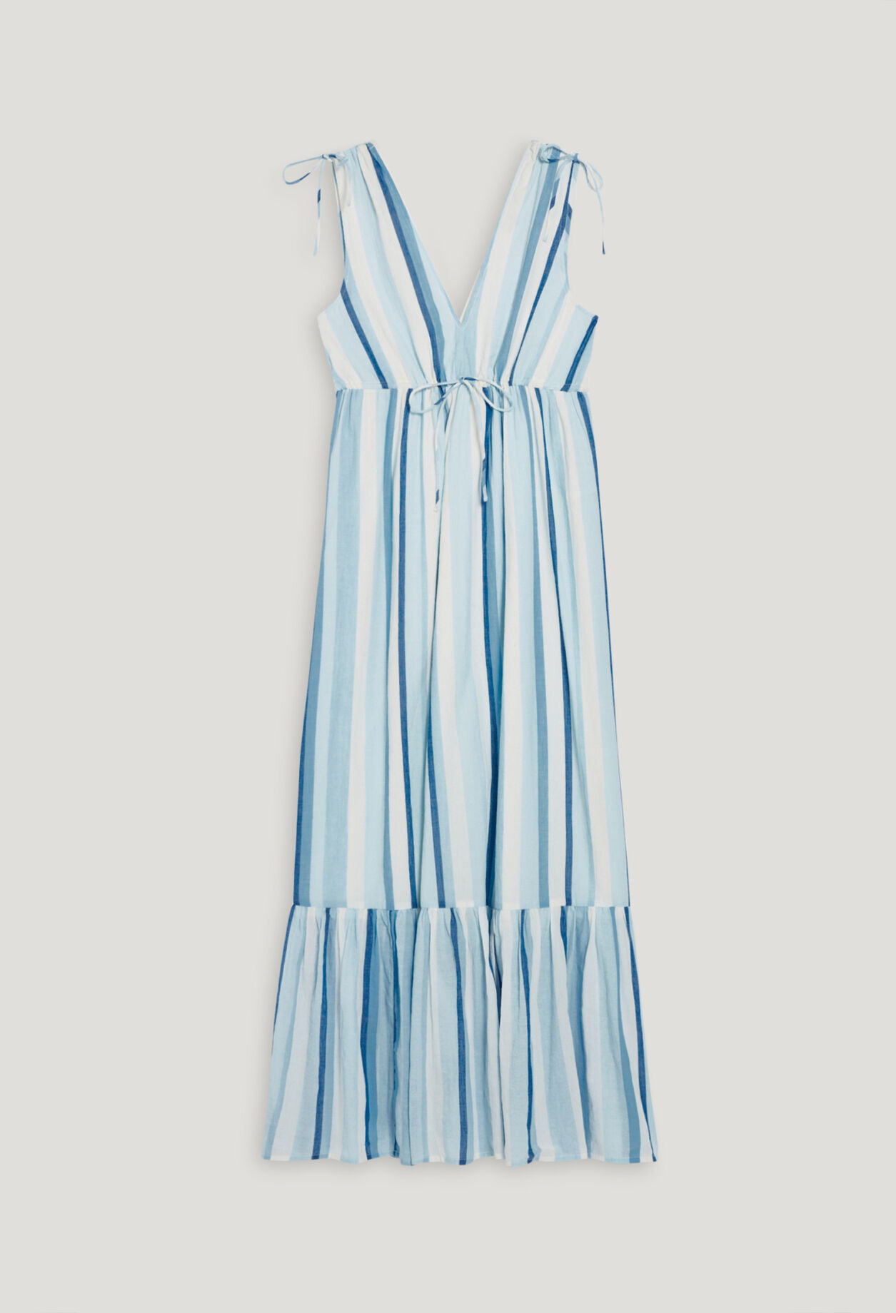 Long blue striped dress