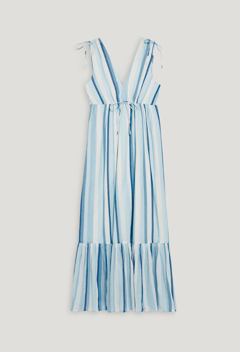 Long blue striped dress