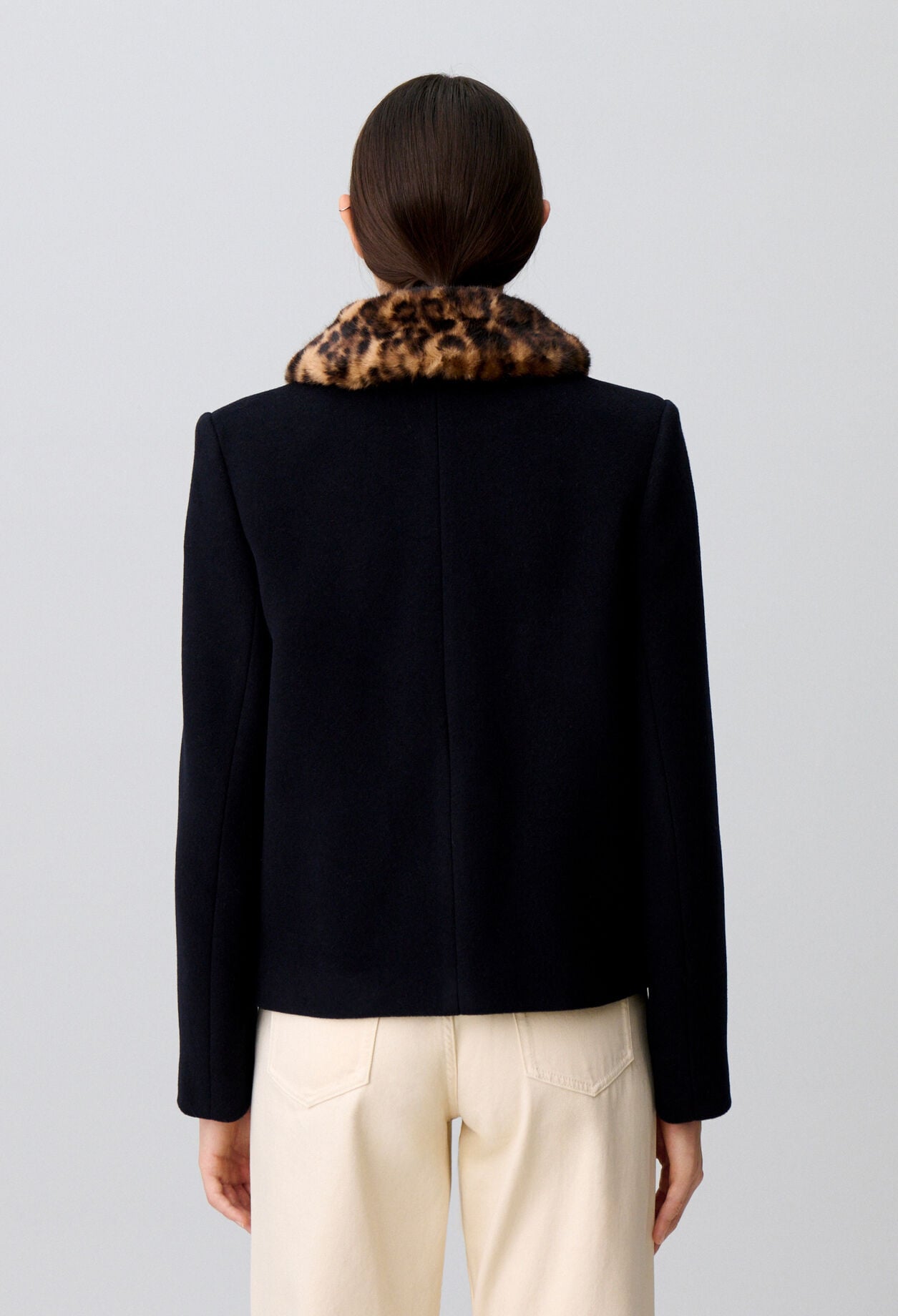 Short wool blend coat