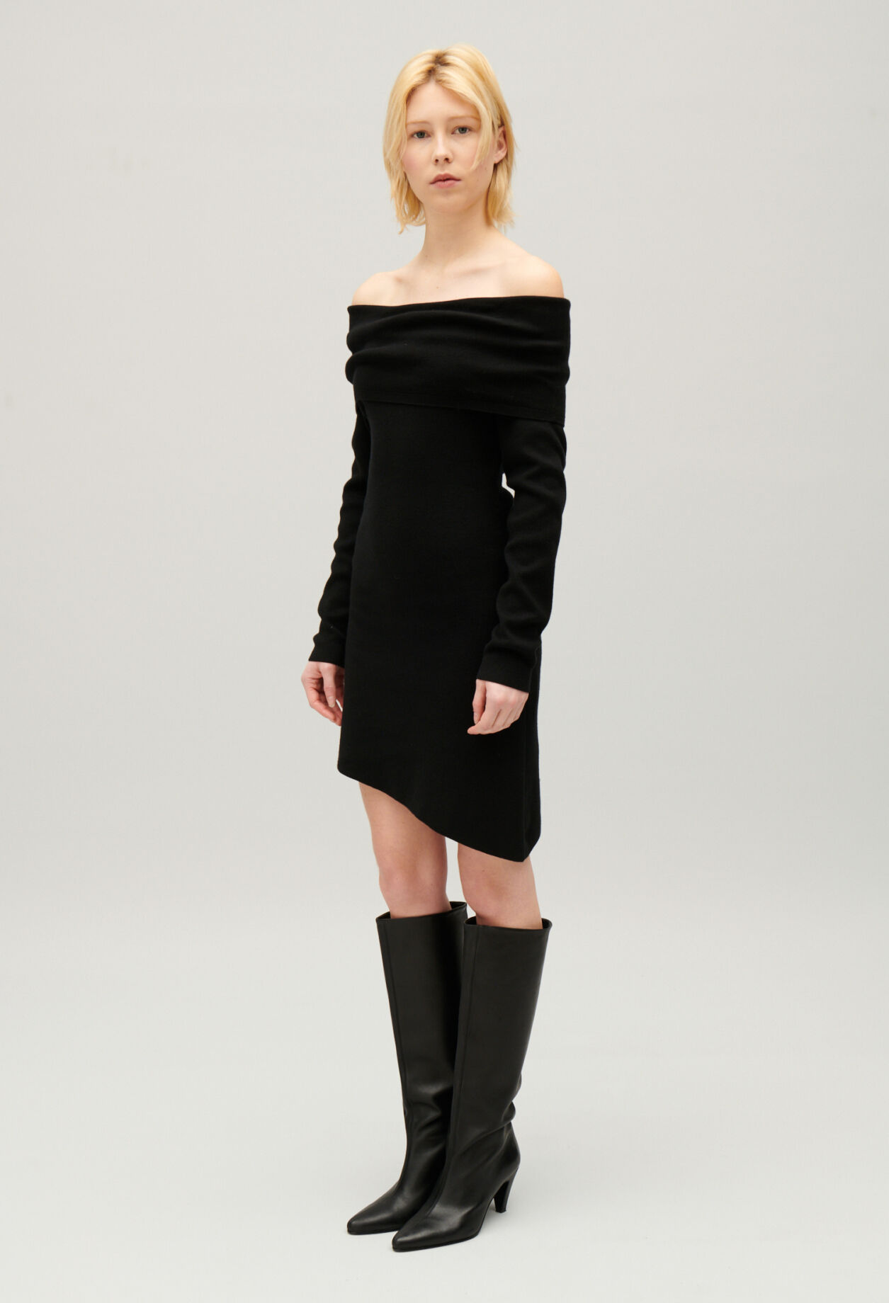 Asymmetric knitted dress