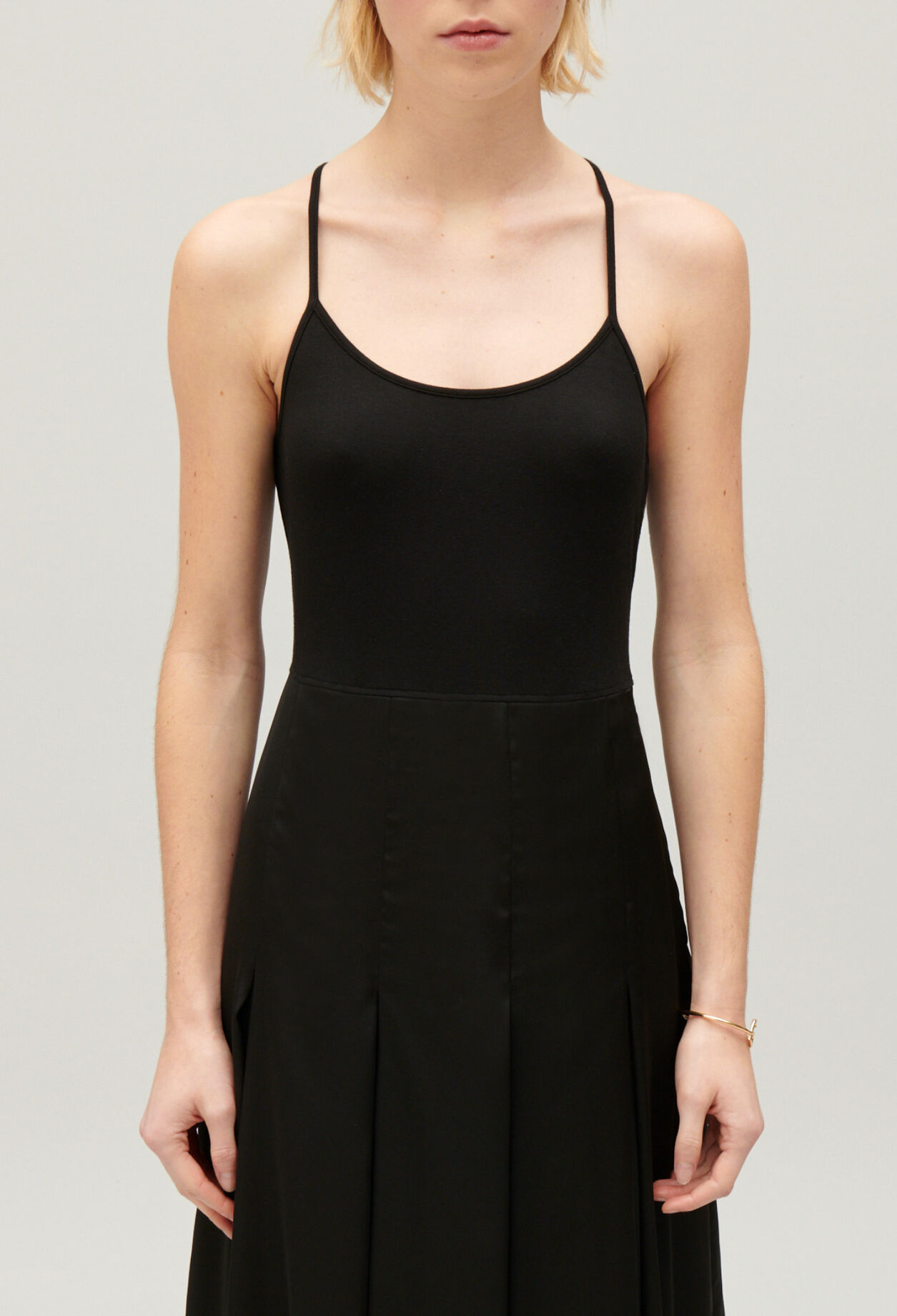 Black midi dress with crossover back