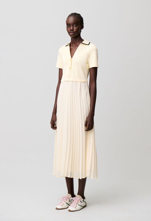 Trompe-l'&oelig;il bi-material dress