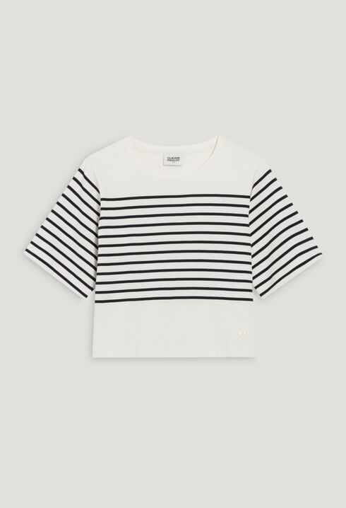 Ecru striped T-shirt