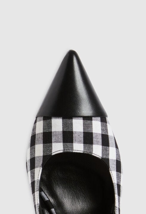 Gingham slingback court shoes