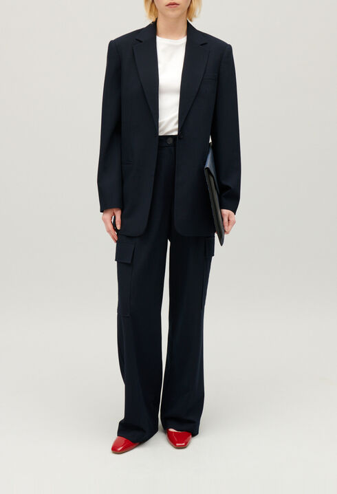 Navy oversized suit jacket