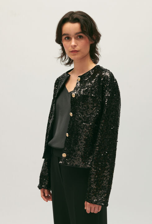 Black sequin cardigan