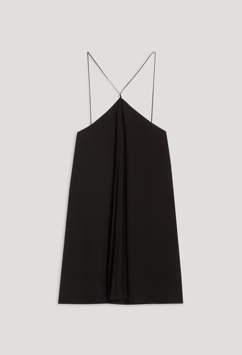Short black pleated dress
