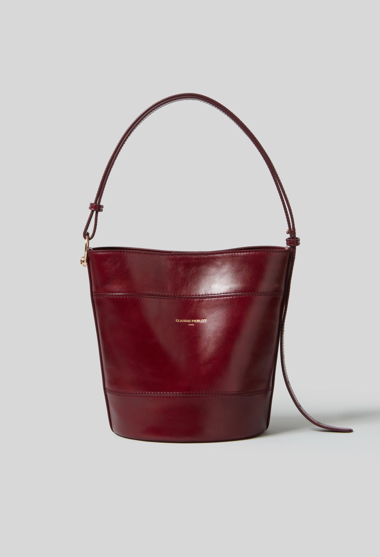 CLAUDIE PIERLOT adryans ストローバケットバッグ CLAUDIE PIERLOT Adryans leather-trimmed straw bucket bag