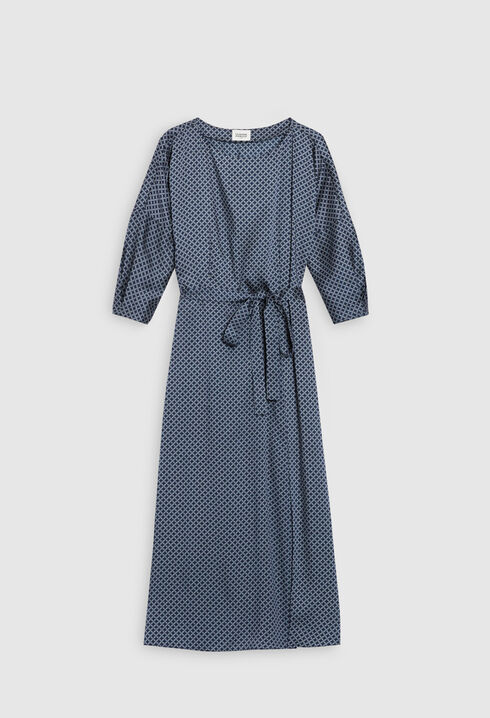 Long, patterned slit dress