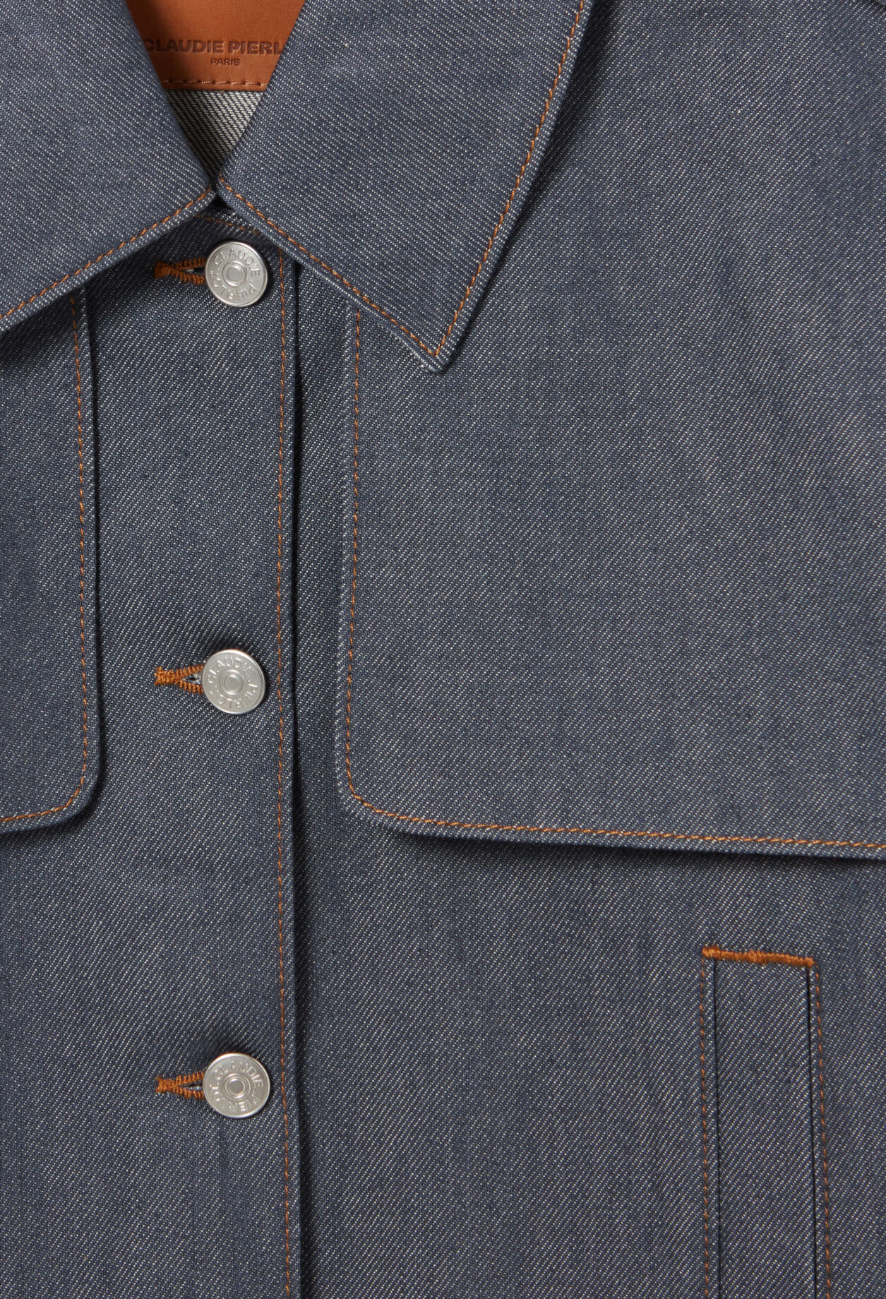 Oversized dark denim jacket