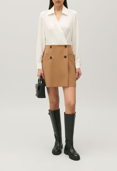 Two-tone short blazer dress