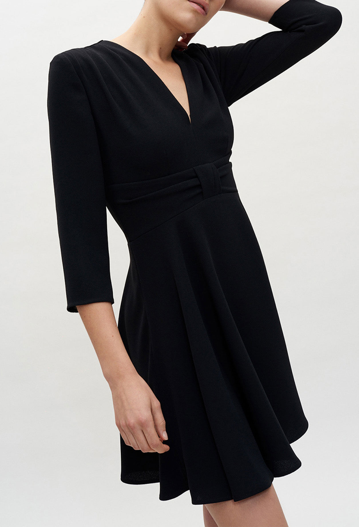 Black flared dress