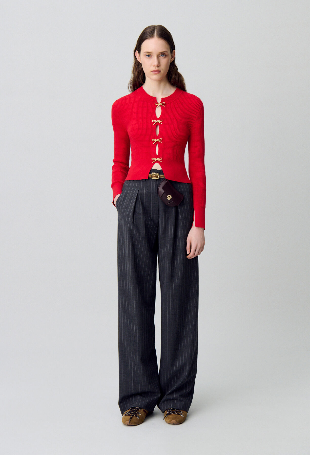 Knit Jumper with Bow Details