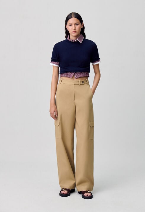 Wide-Leg Straight Cargo Trousers