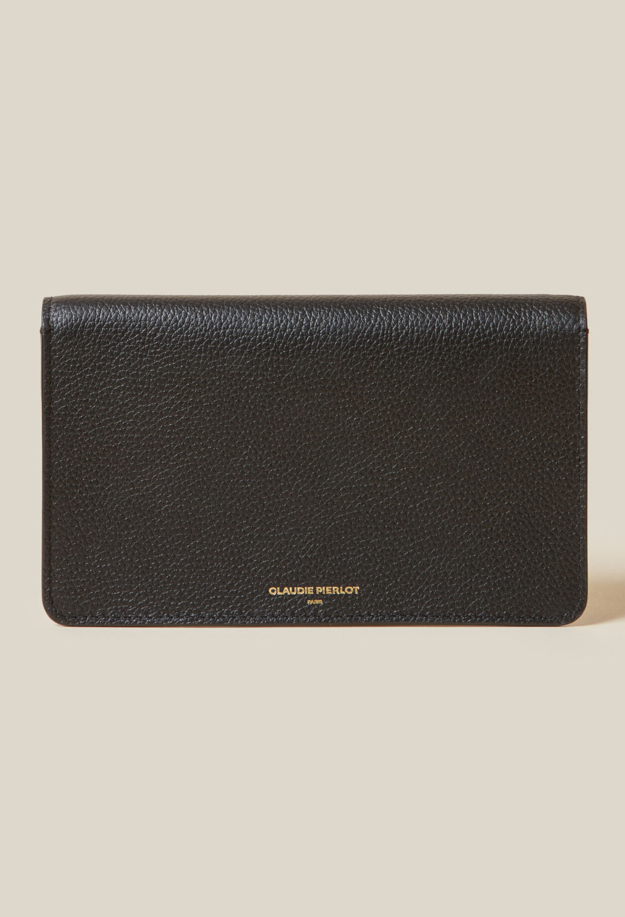 Large grained leather clutch