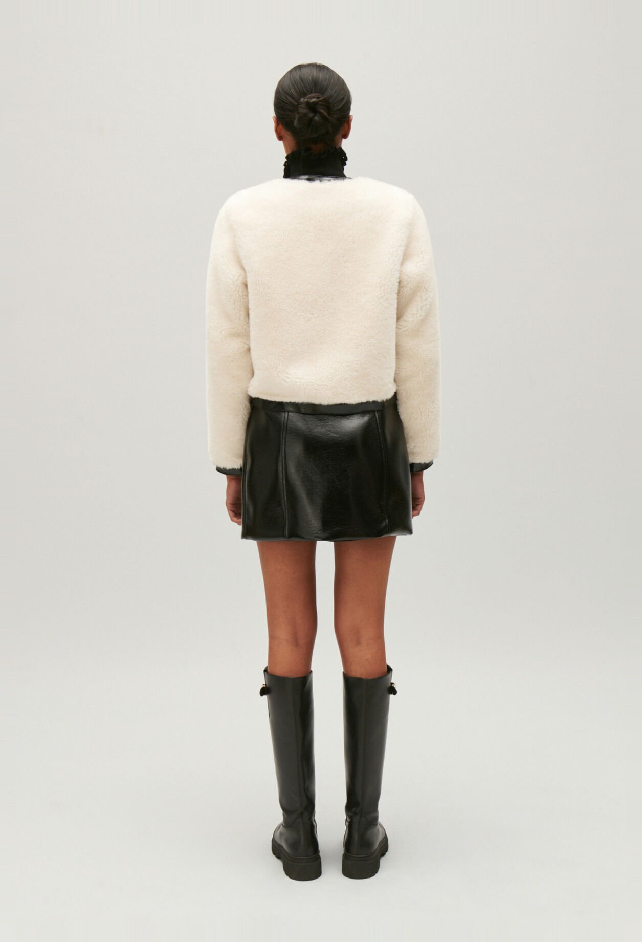 Faux fur loose-fit jacket