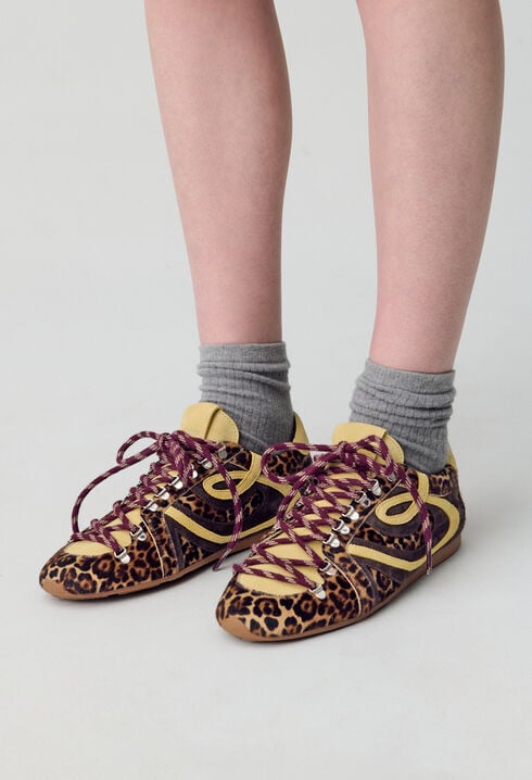 Leopard Print Leather Trainers