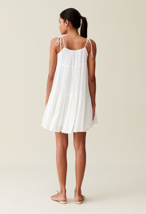 Ecru Babydoll Mini Dress