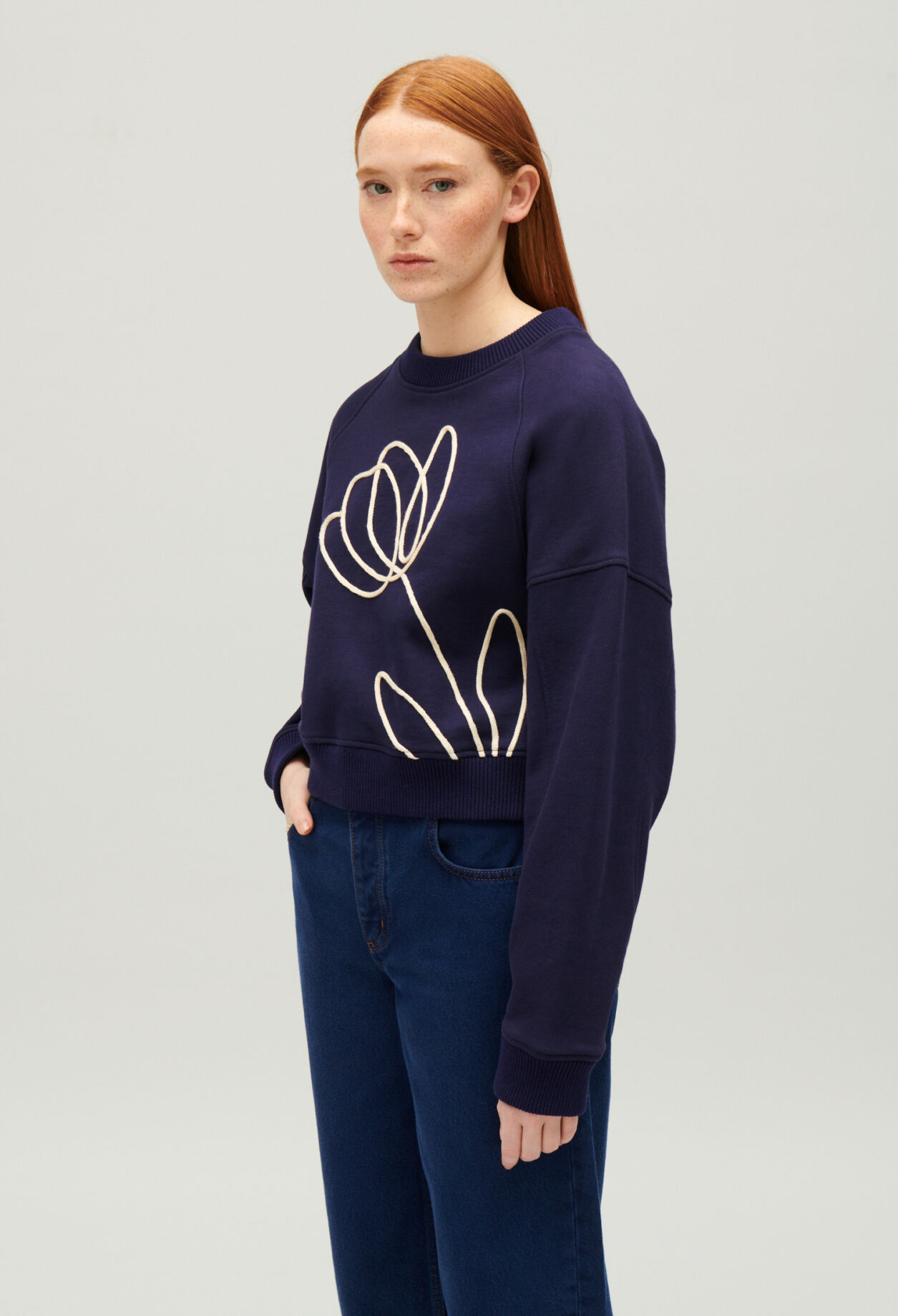 Navy sweatshirt women's hot sale