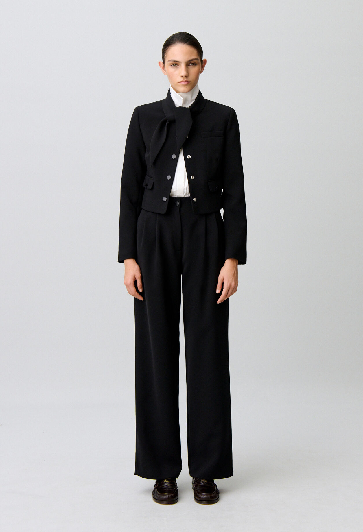 Tailored straight wide trousers