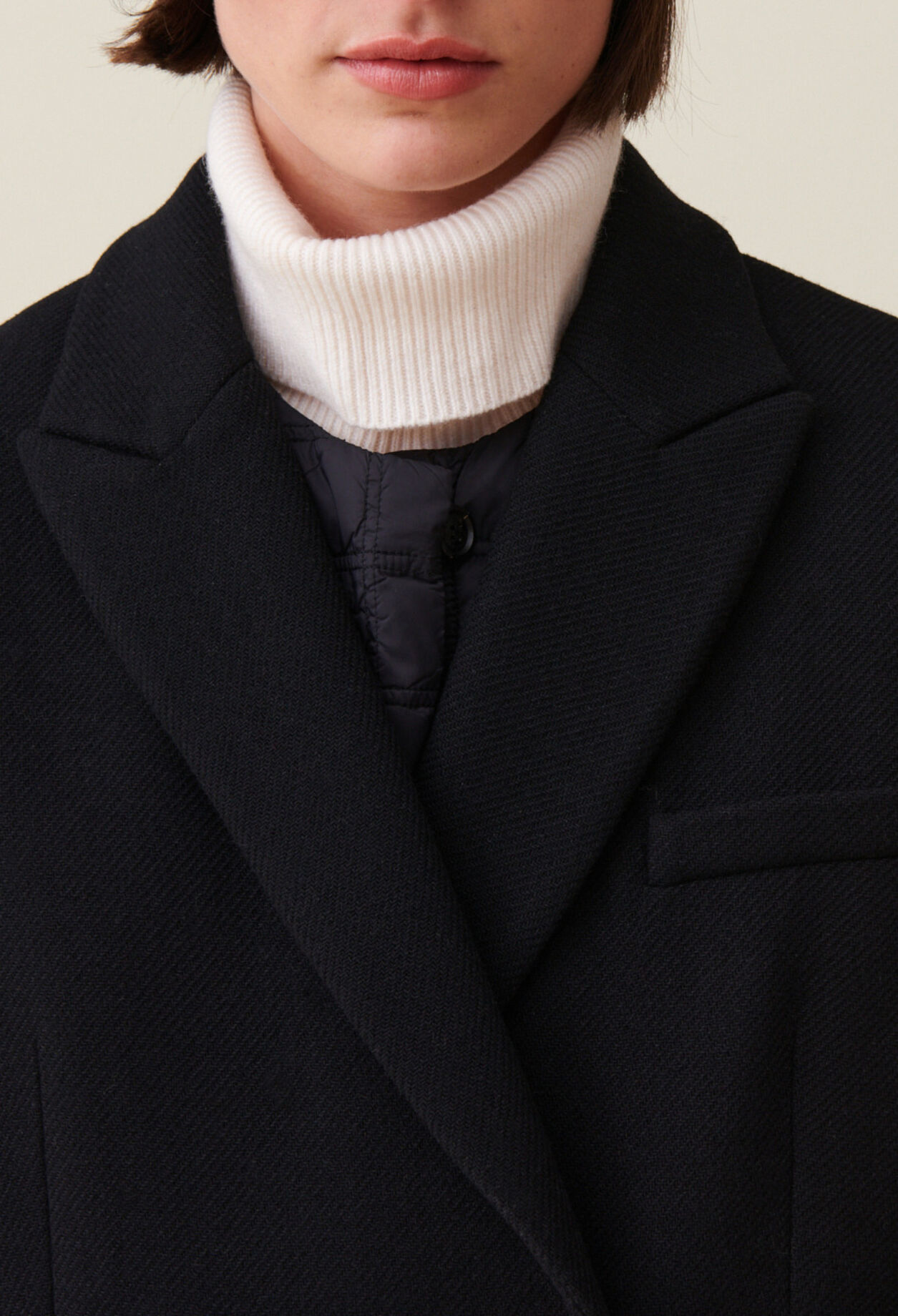 Cashmere ribbed hat CP embroidery