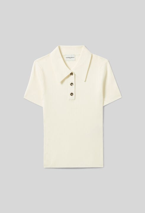 Fine Knit Polo Top
