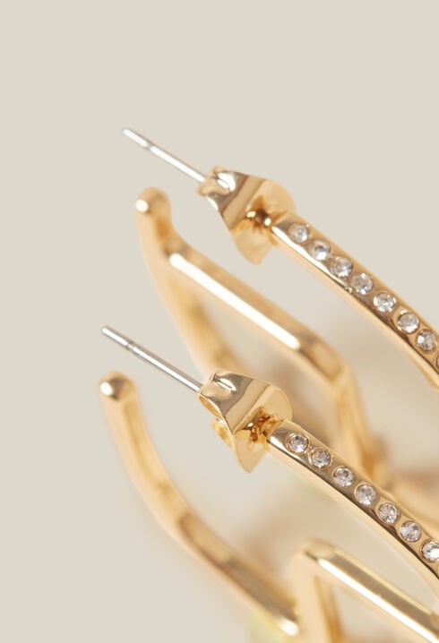 Golden brass CP hoop earrings