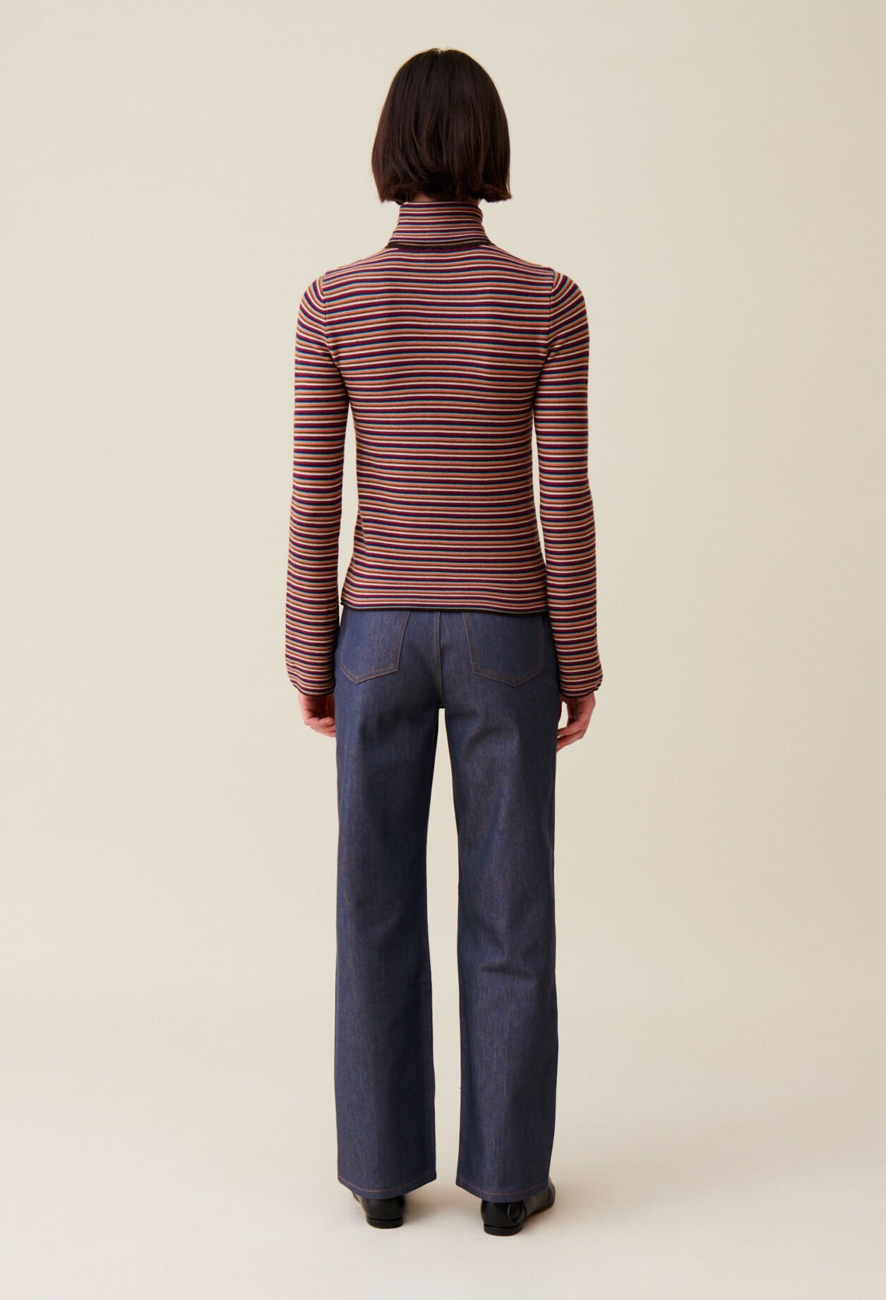Striped turtleneck jumper
