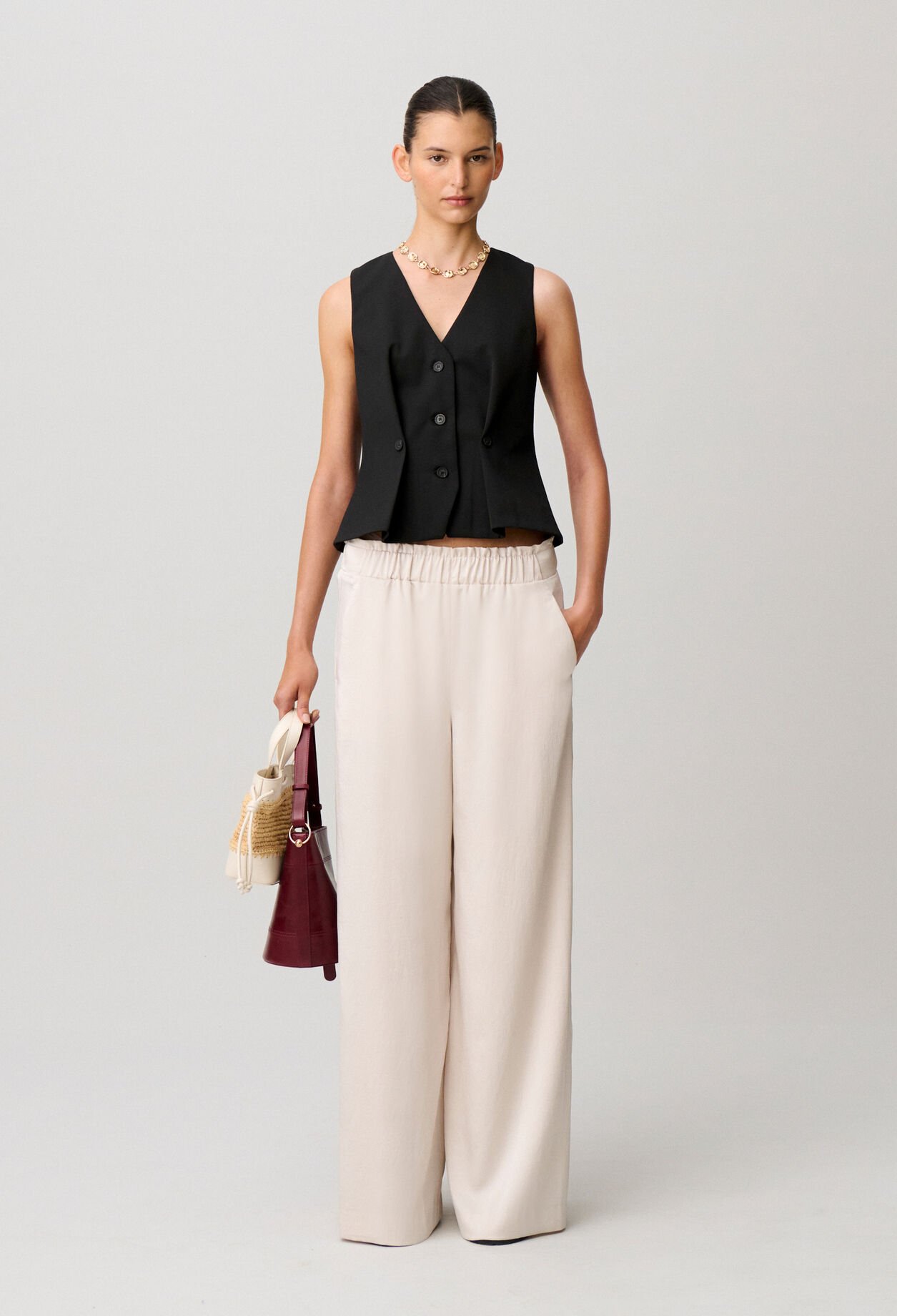 Flowy satin trousers