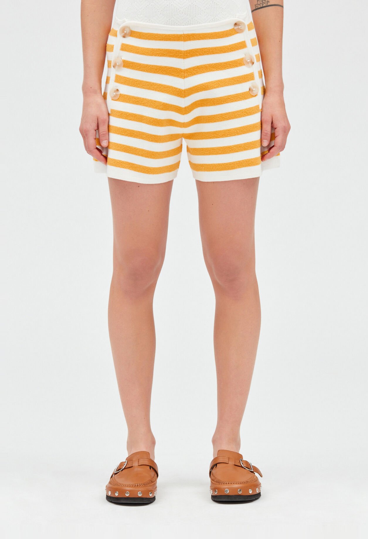 Stripey terry cloth shorts