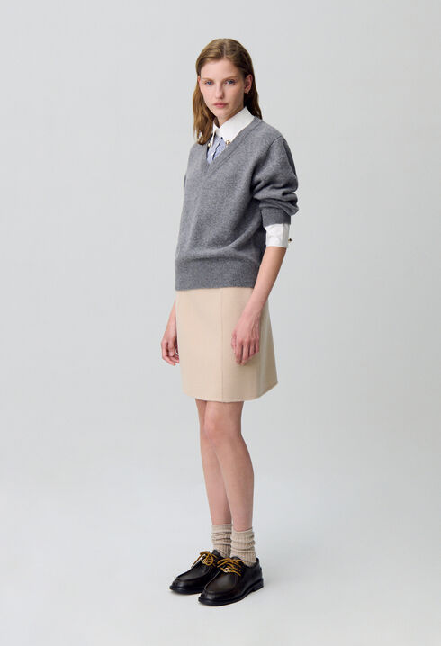 Straight mini skirt