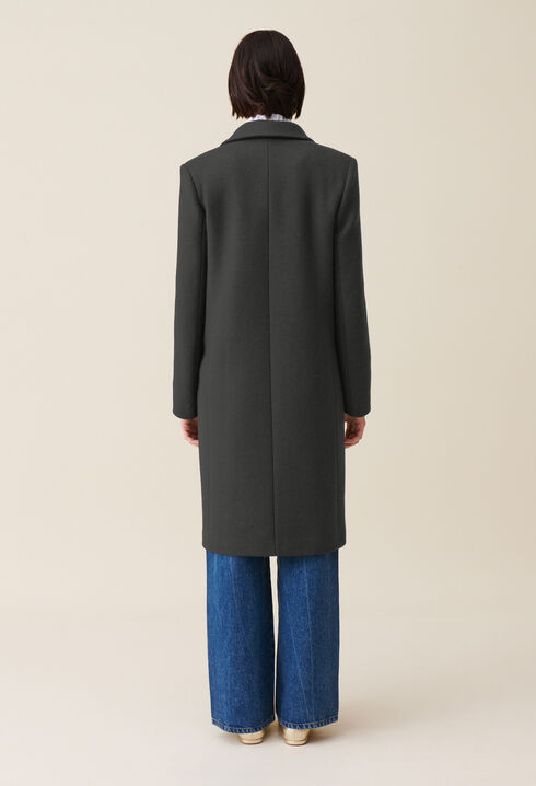 Tailored grey mid-length coat