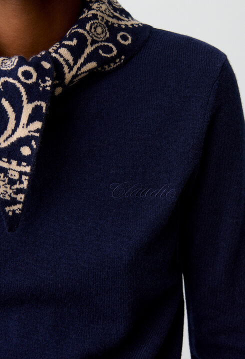 Gold heart jewel knit jumper