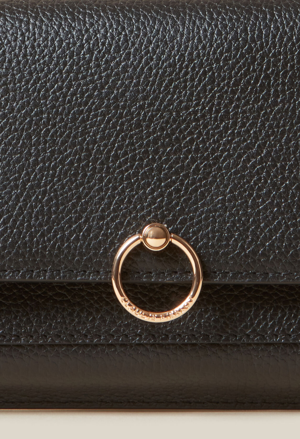 Large grained leather clutch