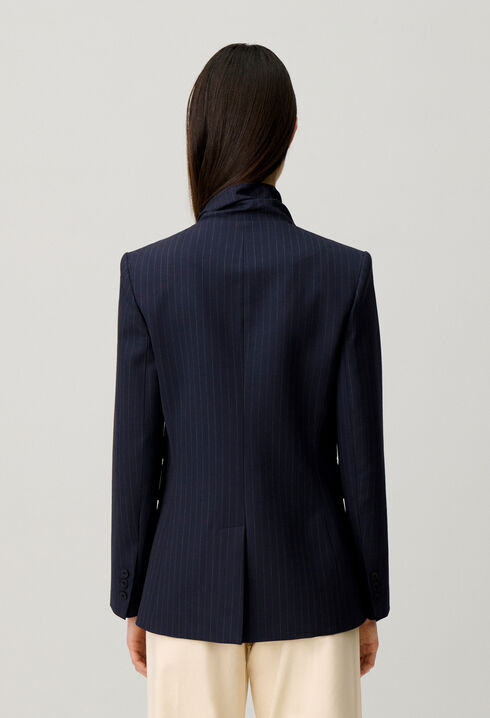 Wool jacket with removable scarf
