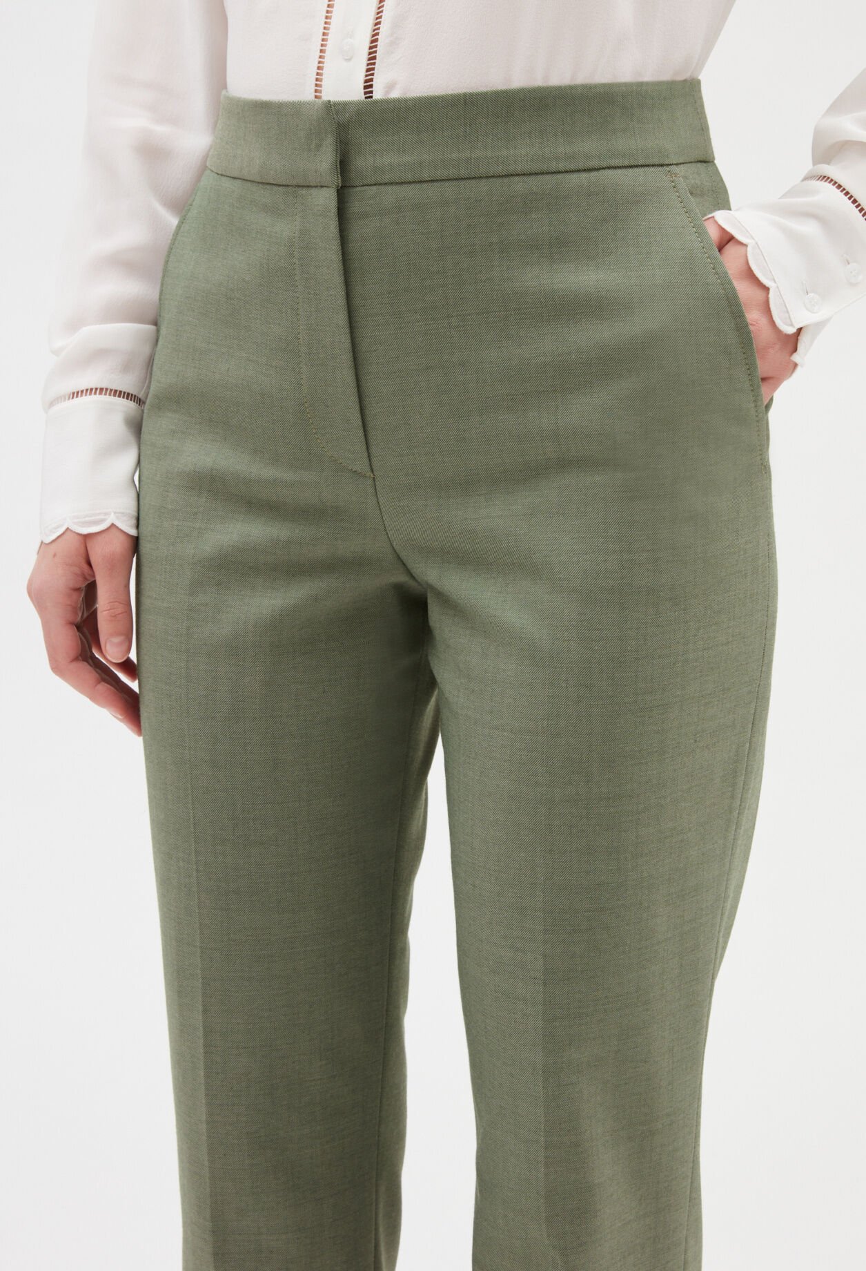 Khaki suit trousers