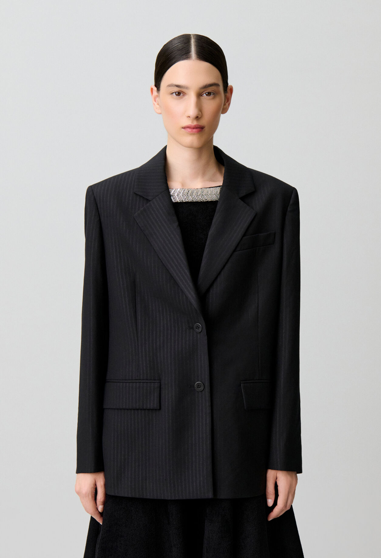 Sparkling striped straight jacket