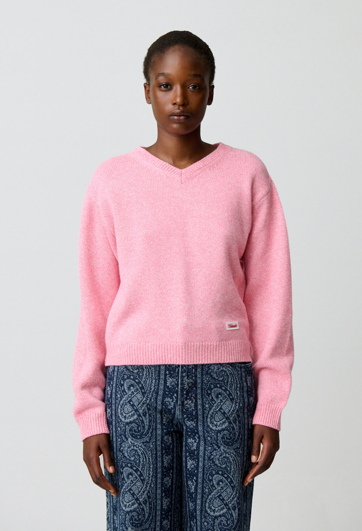 Detachable collar knit jumper