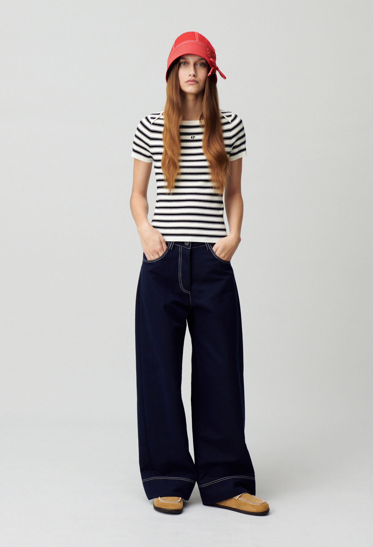 Fine-Knit Breton Stripe Top