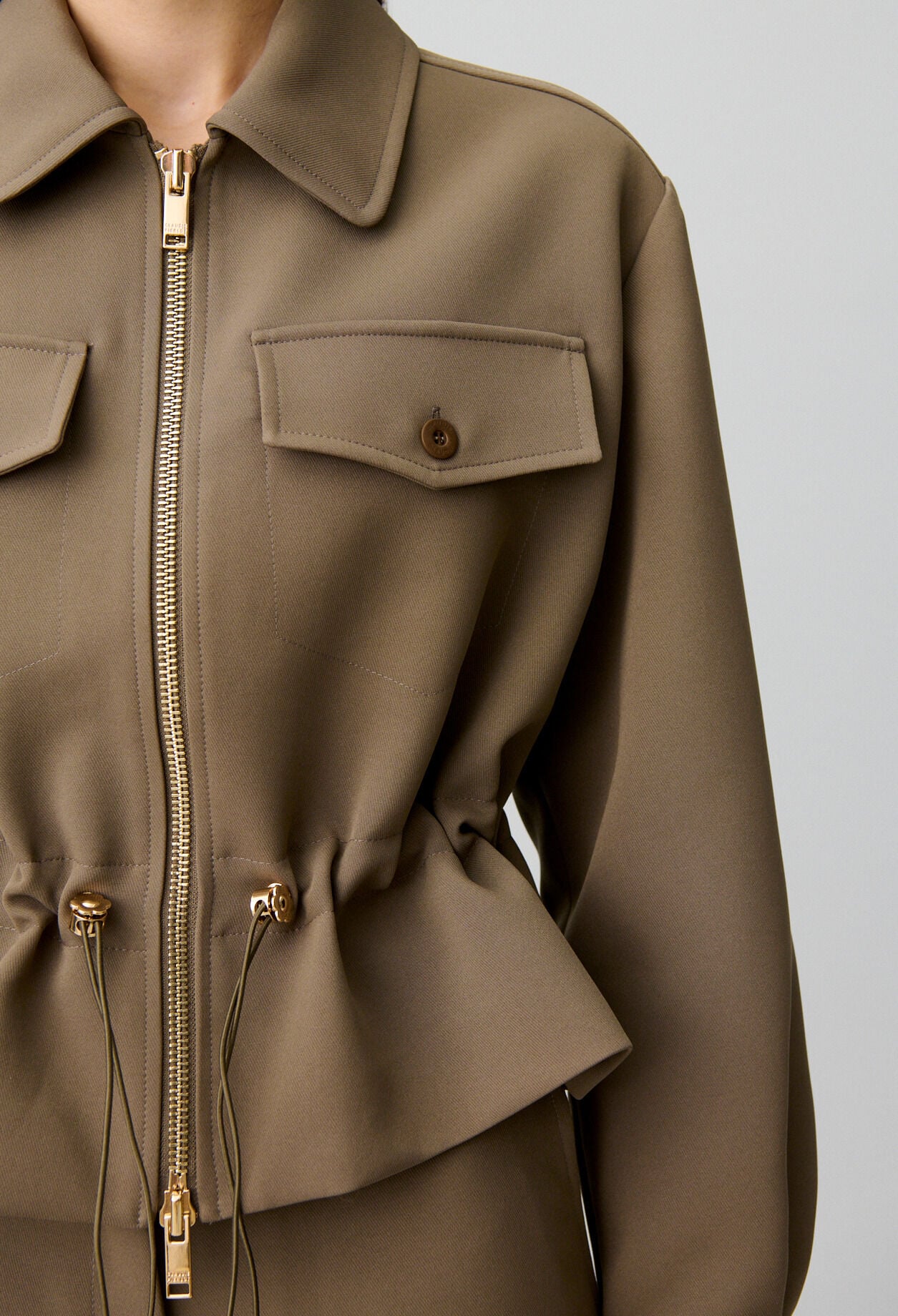 Gold flower peplum jacket