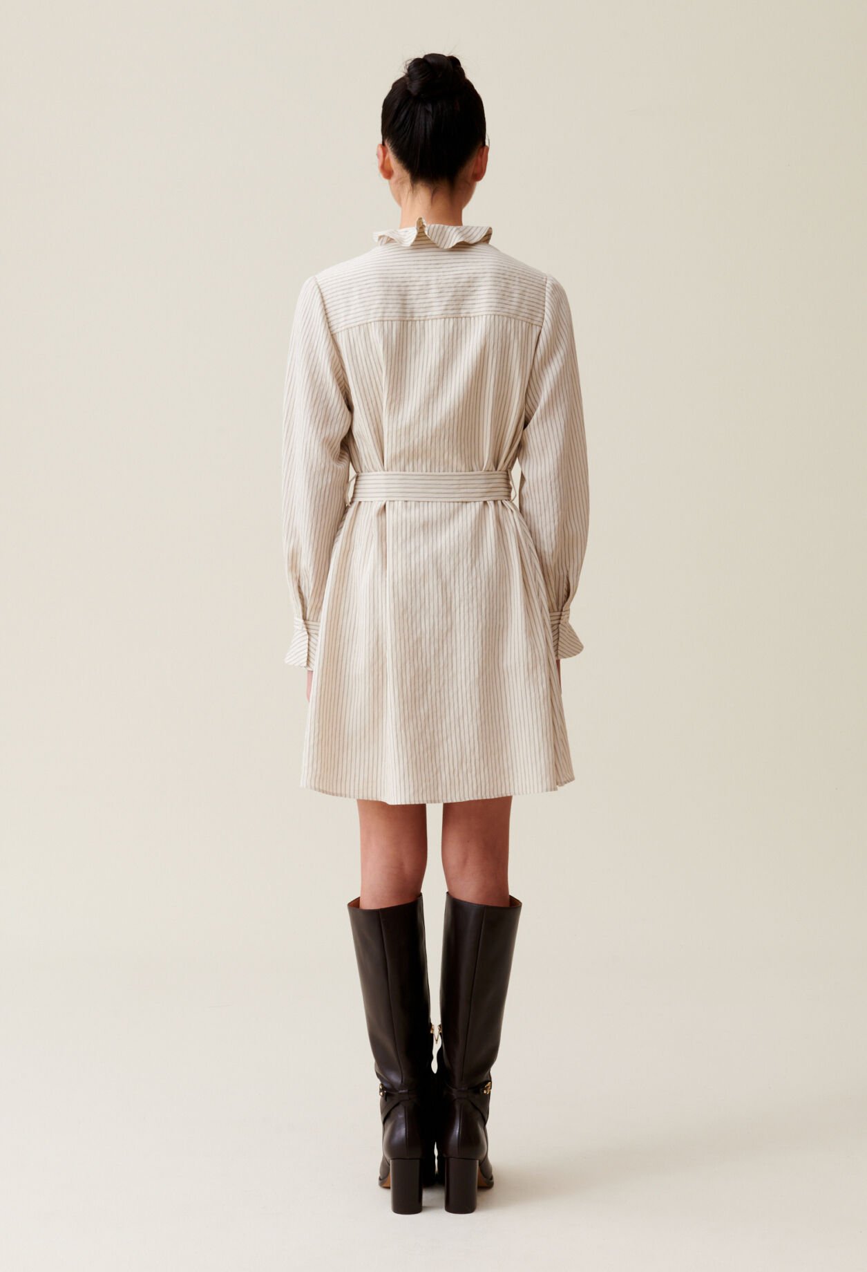 Striped Dress with Ruffle Neck for women | Claudie Pierlot